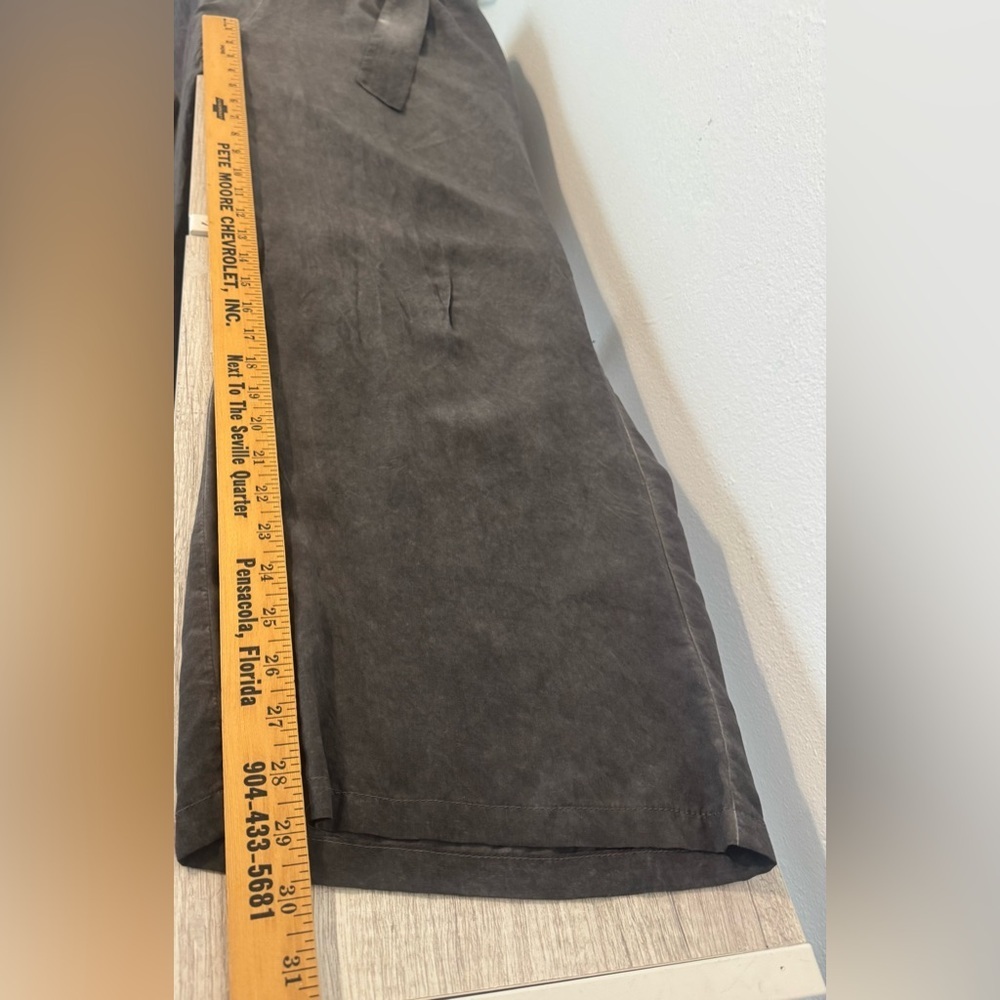 Soft Surroundings Camilla Jumpsuit Front Tie Button Grey Wide Leg Relaxed Med - Picture 8 of 12